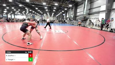170 lbs Consi Of 32 #1 - Ryan Gioffre, VA vs Jack Tongel, PA