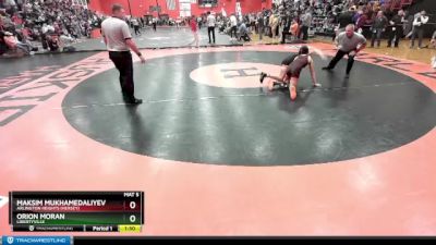 132 lbs Semifinal - Maksim Mukhamedaliyev, Arlington Heights (HERSEY) vs Orion Moran, LIBERTYVILLE