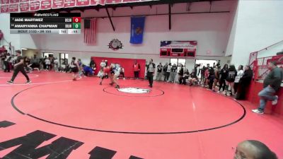 JH 155 lbs Cons. Round 5 - Jade Martinez, DEL CITY JH vs Amaryanna Chapman, Shawnee JH