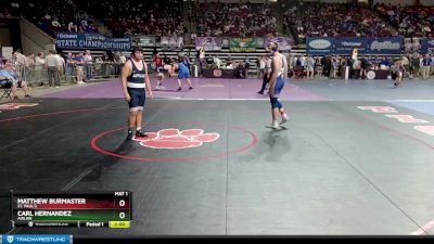 D 1 285 lbs Champ. Round 2 - Carl Hernandez, Airline vs Matthew Burmaster, St. Paul`s