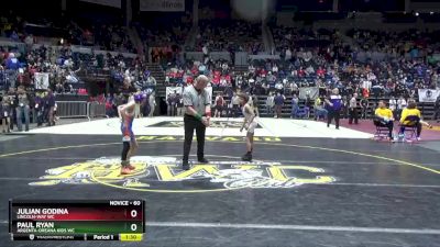 60 lbs Cons. Round 3 - Paul Ryan, Argenta-Oreana Kids WC vs Julian Godina, Lincoln-Way WC