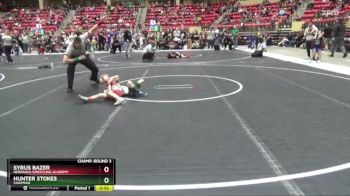 46 lbs Champ. Round 3 - Syrus Bazer, Nebraska Wrestling Academy vs Hunter Stokes, Chapman