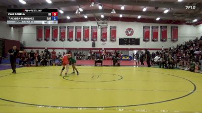 110 lbs Cons. Round 2 - Cali Barela, Sierra College vs Alyssa Marquez, East Los Angeles College