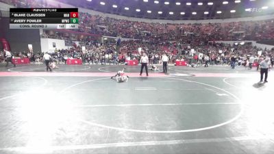 57 lbs Cons. Round 3 - Blake Claussen, Manawa vs Avery Fowler, Mineral Point Wrestling Club