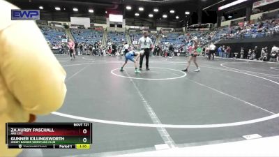 88 lbs Champ. Round 2 - Gunner Killingsworth, Honey Badger Wrestling Club vs Za`Aurby Paschall, Ark City