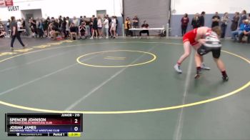 215 lbs Quarterfinal - Josiah James, Anchorage Freestyle Wrestling Club vs Spencer Johnson, Chugach Eagles Wrestling Club