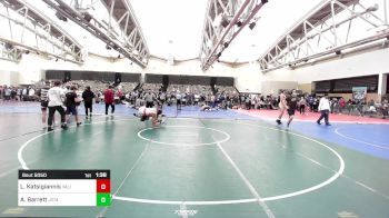 140-I lbs Quarterfinal - Lukas Katsigiannis, Validus Wrestling Club vs Anthony Barrett, Jersey 74