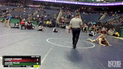 3A 215 lbs Semifinal - Landon Sargent, Cape Fear vs Hunter Miller, West Rowan