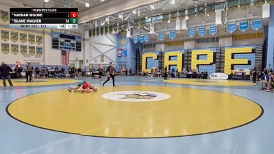 113 lbs Quarterfinal - Nathan Moore, Laurel H S vs Blake Walker, Cape Henlopen H S