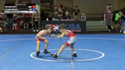 49 lbs Cons. Quarters - William Stott, Backyard Bullies Wrestling Club vs Leland Reeves, Steel Valley Renegades