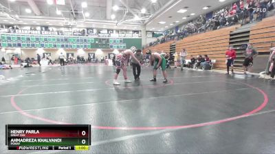 215 lbs Quarterfinal - Ahmadreza Khalvandi, Poway vs Henry Parla, Great Oak