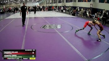 80 lbs Cons. Semi - Sander Solaas, 3F Wrestling vs Hannah Diers, Dripping Springs Youth Sports