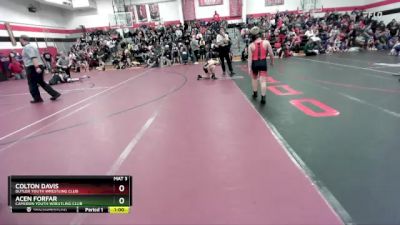 85-90 lbs Semifinal - Colton Davis, Butler Youth Wrestling Club vs Acen Forfar, Cameron Youth Wrestling Club