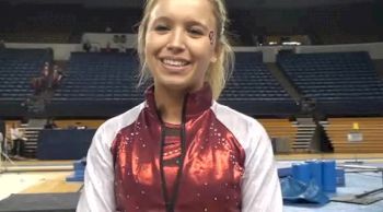 Megan Ferguson of OU after a win at Michigan