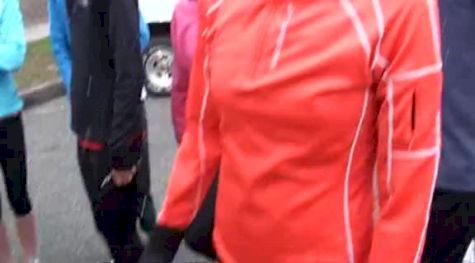 Katie Follett leading Brooks PR athletes for a run