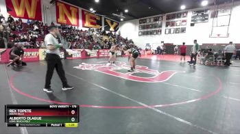 175 lbs Quarterfinal - Alberto Olague, Long Beach Poly vs Rex Topete, South Hills