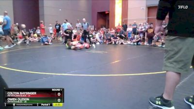 97 lbs Round 1 (4 Team) - Colton Baysinger, MO Outlaws Black vs Owen Oleson, Untouchables