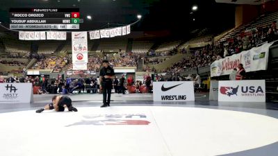 Intermediate Boys - 93 lbs Cons. Round 4 - Rocco Orozco, Vacaville Wrestling Club vs Yousuf Abdullah, Mad Dawg Wrestling Club