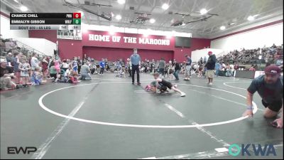 55 lbs Quarterfinal - Chance Chill, Perry Wrestling Academy vs Emmalyn Gibson, Wolfpak Wrestling