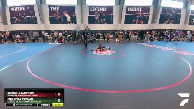 55 lbs Cons. Round 2 - Josiiah Martinez, Warhawk Wrestling Academy vs Melayna Cowan, El Paso Wildcats Wrestling Club