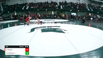 165 lbs Cons. Round 1 - Graham Calhoun, Wisconsin vs Jake Evans, Northern Illinois