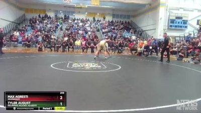 215 lbs 1st Place Match - Max Agresti, Salesianum vs Tyler August, Delaware Military Academy