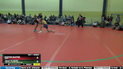 115 lbs Round 3 - Cruz Flugum, Lake Mills Youth Wrestling vs Easton Baxter, Unity