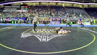 Girls-120 lbs Champ. Round 1 - Brooklin Armstrong, Kent City Hs Girls vs Kaelyn Adamson, South Haven Hs Girls