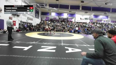 Boys 122 lbs Semifinal - Curtis Wert, West Valley Boys vs Kaden Owens, Foothill Boys