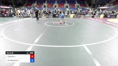 100 lbs Rnd Of 32 - Luca Butera, PA vs Niko Selianitis, CA