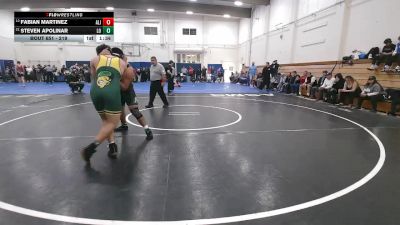 219 lbs Champ. Round 2 - Steven Apolinar, Live Oak vs Fabian Martinez, Alisal