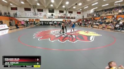 148-153 lbs Round 2 - Jack Winkler, Greybull MS vs Emiliano Silva, Lovell Middle School