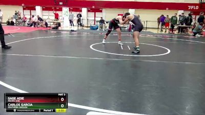 184 lbs Quarterfinal - Sage Adie, Pacific (OR) vs Carlos Garcia, Southern Oregon