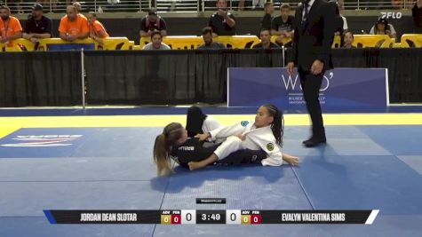 Evalyn Valentina Sims vs Jordan Dean Slotar 2025 Pan Kids Jiu-Jitsu IBJJF Championship