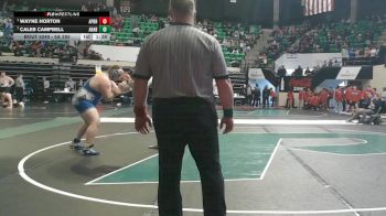 5A 285 lbs 1st Place Match - Wayne Horton, A P Brewer High School vs Caleb Campbell, Arab