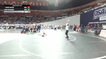 4A Boys 138 lbs Champ. Round 1 - John Hayes, Molalla Boys vs Ivan Wagner, Newport Boys