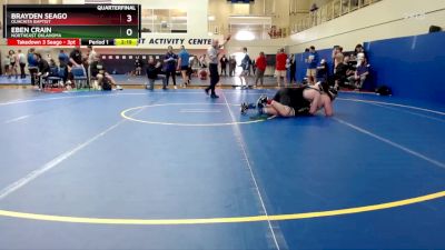 285 lbs Quarterfinal - Brayden Seago, Ouachita Baptist vs Eben Crain, Northeast Oklahoma