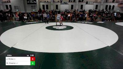 215 lbs Semifinal - Jackson Rinke, Bridgewater-Raynham vs Marc Pineiro, Saint John's Prep