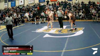 132 lbs Cons. Round 2 - Danny Beckett, Buckeye vs A.J. Rickenbacher, Woodridge