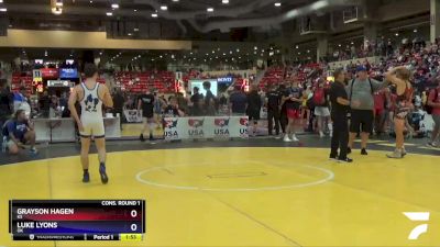 145 lbs Cons. Round 1 - Grayson Hagen, KS vs Luke Lyons, OK