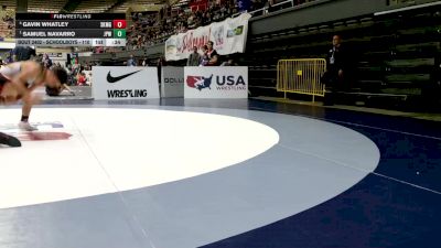 Schoolboys - 110 lbs Semis - Samuel Navarro, Junior Panther Wrestling vs Gavin Whatley, Sunkist Kids Monster Garage