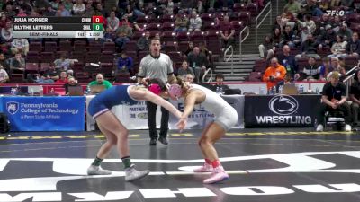 106 lbs Semifinal - Julia Horger, Conwell-Egan-G vs Blythe Letters, Shaler Area-G