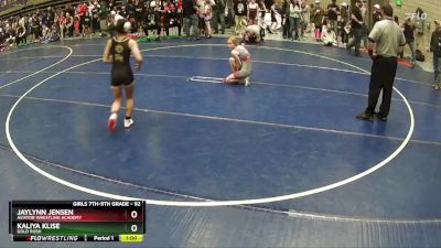 92 lbs Round 2 - Kaliya Klise, Gold Rush vs Jaylynn Jensen, Aviator Wrestling Academy