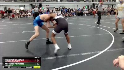 113 lbs Round 1 (8 Team) - Raekwon Shabazz, South Side WC Black vs Anthony Piemonte, Force WC