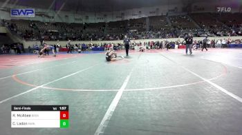 150 lbs Semifinal - Rogan McAbee, Broken Arrow Junior High vs Clint Ladon, MARLOW OUTLAWS JH