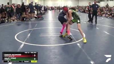 92 lbs Champ. Round 1 - Dakota Richmond, Maple Valley WC vs Haley Stenz, Alpena WC