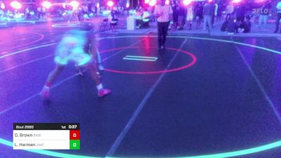 144 lbs Consi Of 16 #1 - Devastating Brown, Basehor Bobcats Wrestling vs Liam Harman, Unattached