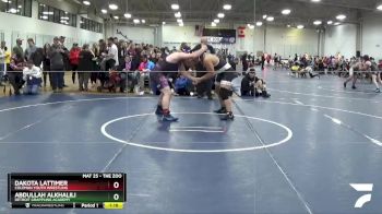 218 lbs Quarterfinal - Dakota Lattimer, Coleman Youth Wrestling vs Abdullah Alkhalili, Detroit Grappling Academy