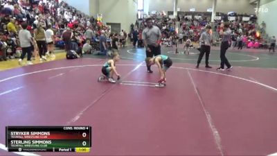 50 lbs Cons. Round 4 - Stryker Simmons, Techfall Wrestling Club vs Sterling Simmons, Techfall Wrestling Club