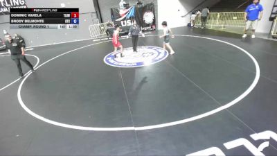 98 lbs Champ. Round 1 - Dominic Varela, The Lions Den Wrestling vs Brody Belmonte, Origin Training Center